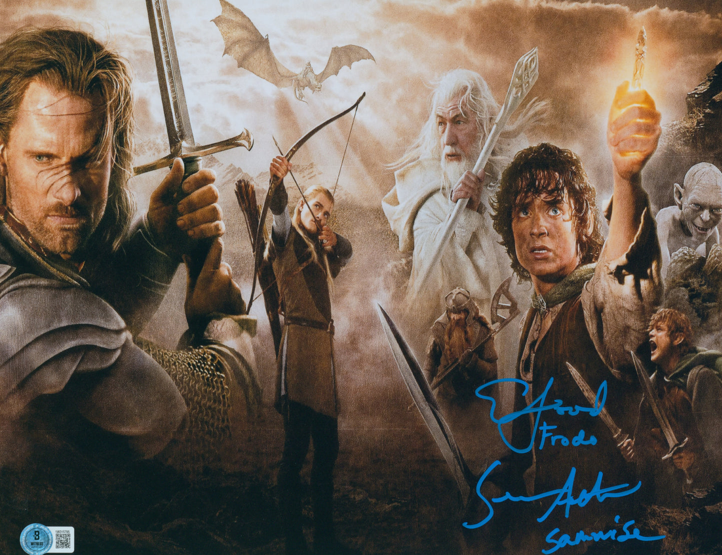 Elijah Wood & Sean Astin Signed Lord Of The Rings 11x14 Photo