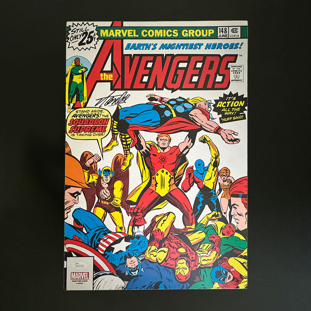 Stan Lee Autographed Avengers #149 Licensed Wooden Poster(JSA COA)