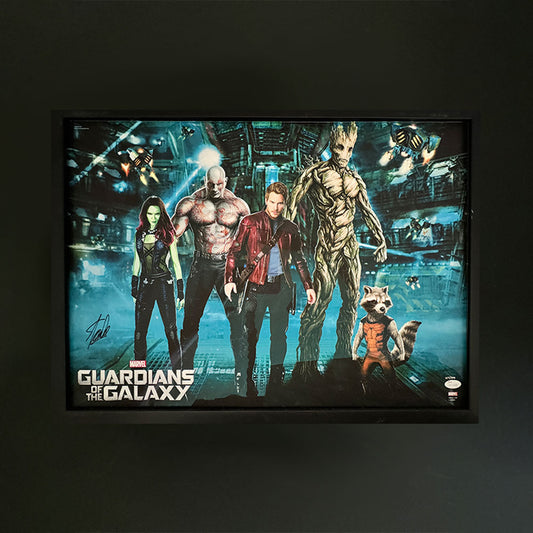 Stan Lee Autographed Guardians Of The Galaxy Mighty Print (JSA COA) (Framed)